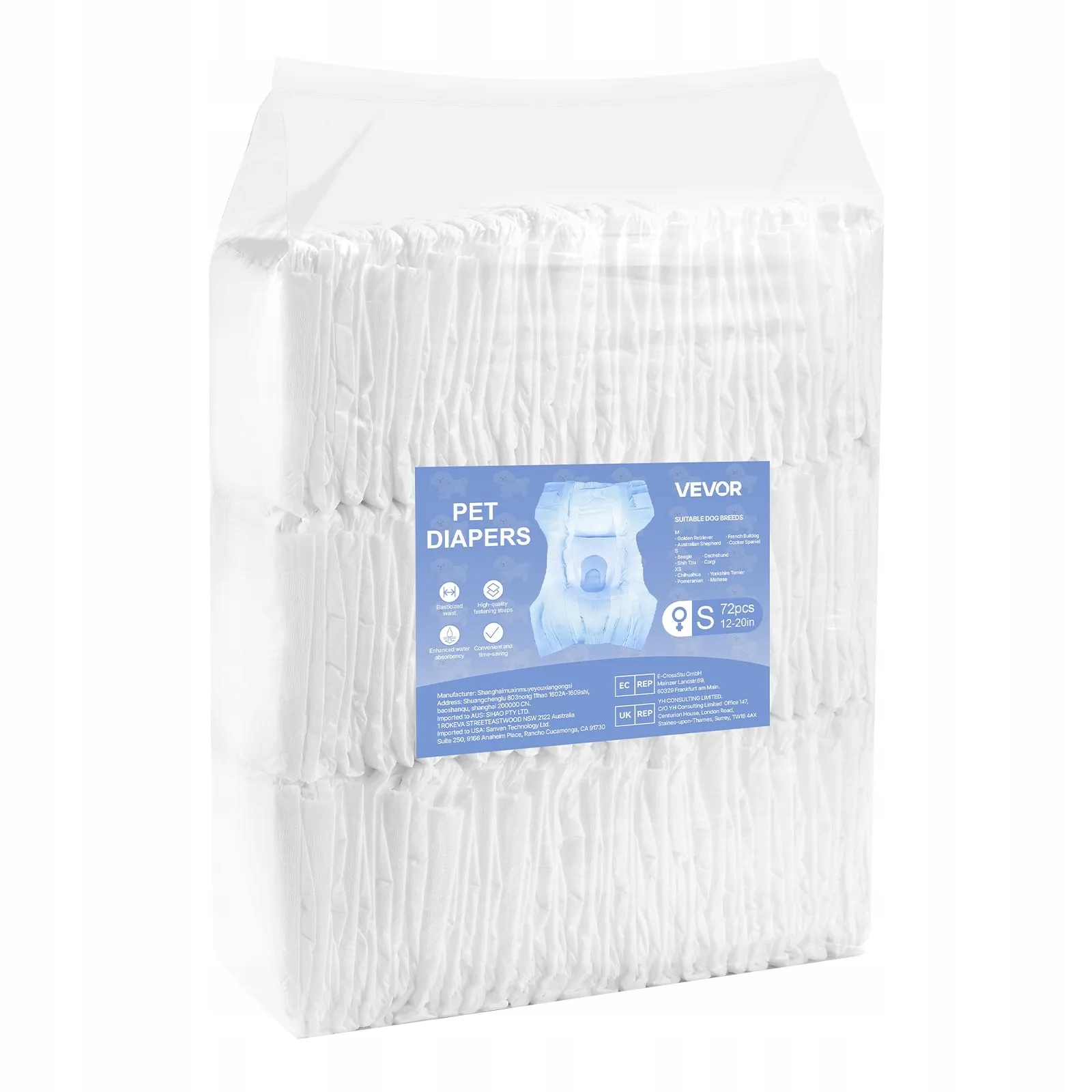 Plenky pro psa feny S 144 ks absorpční na tečku trénink