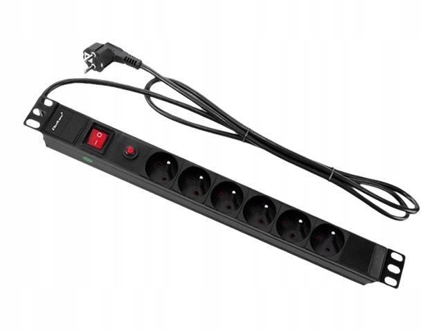 Qoltec 53995 Listwa zasilająca Qoltec do Rack 19 16A 1U Pdu 6xSCHUKO 2m