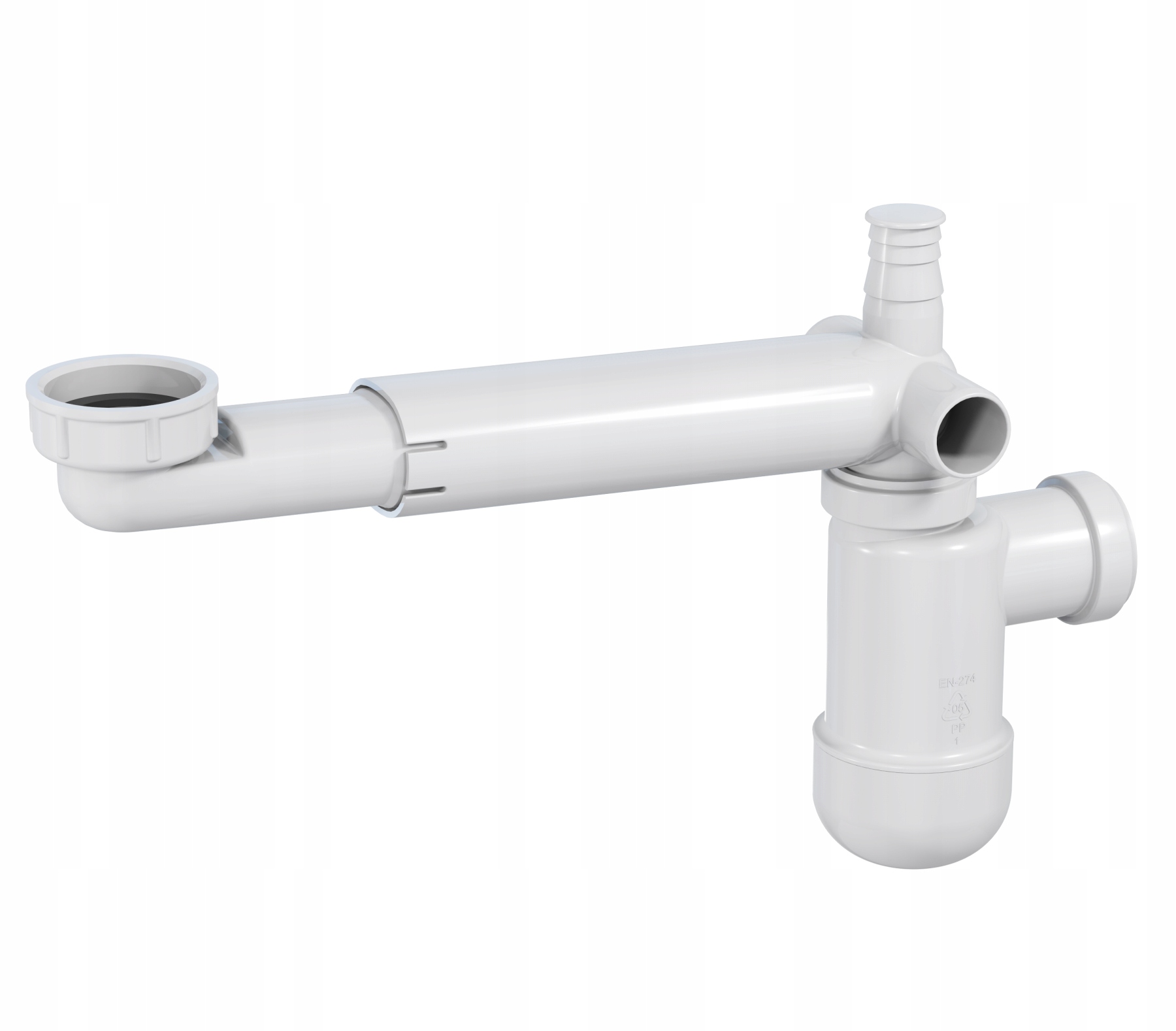 SYFON TELESKOPOWY SPACE SAVER NISKI BIAŁY DEANTE