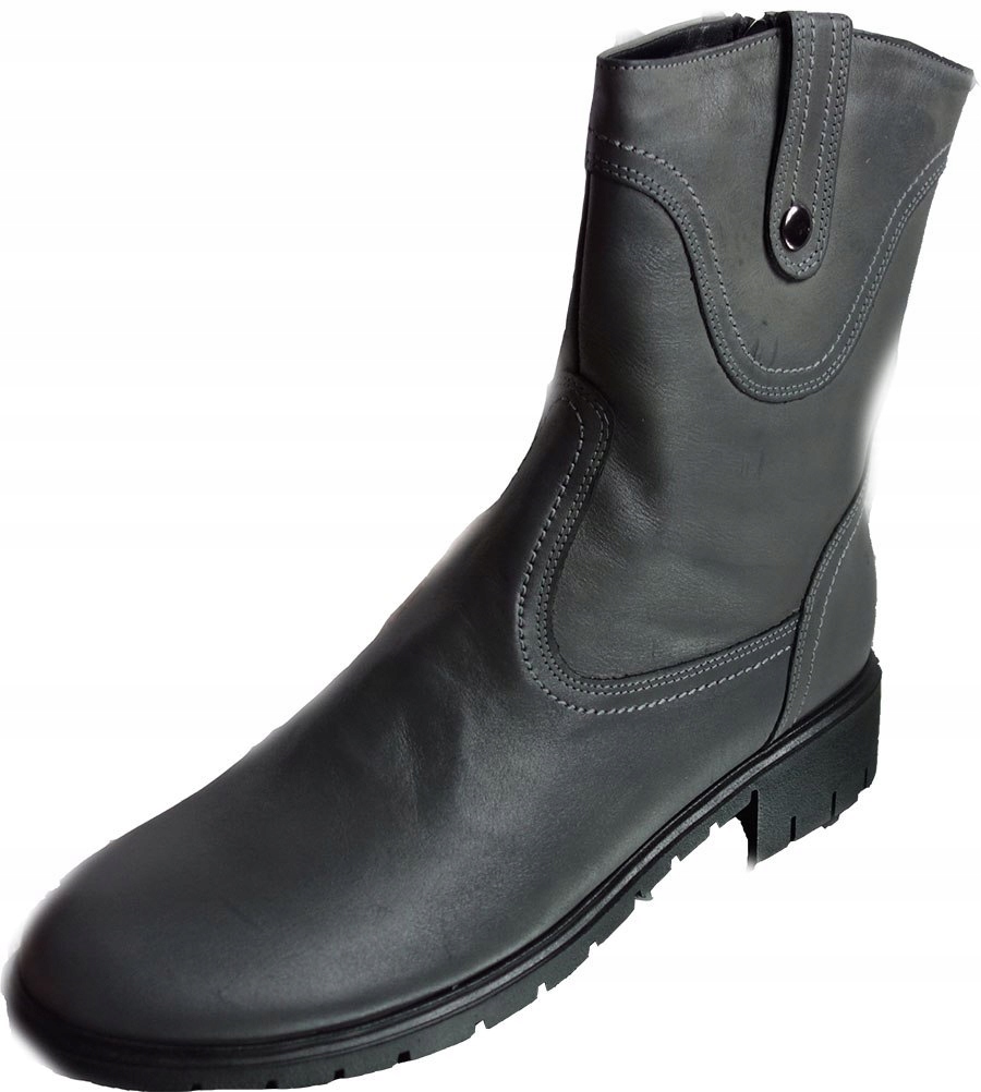 

-30% Skórzane Boki szare wysokie Płaskie T G. 42