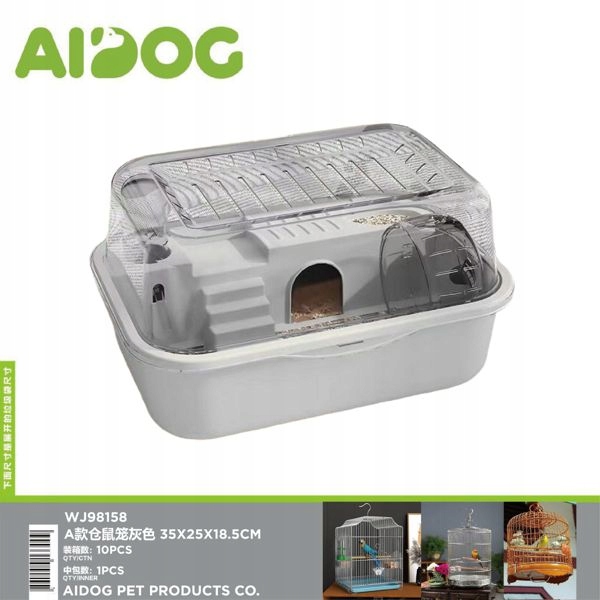 Levně Krysí klec A 35x25x18.5 cm Šedá Ideální pro křečka