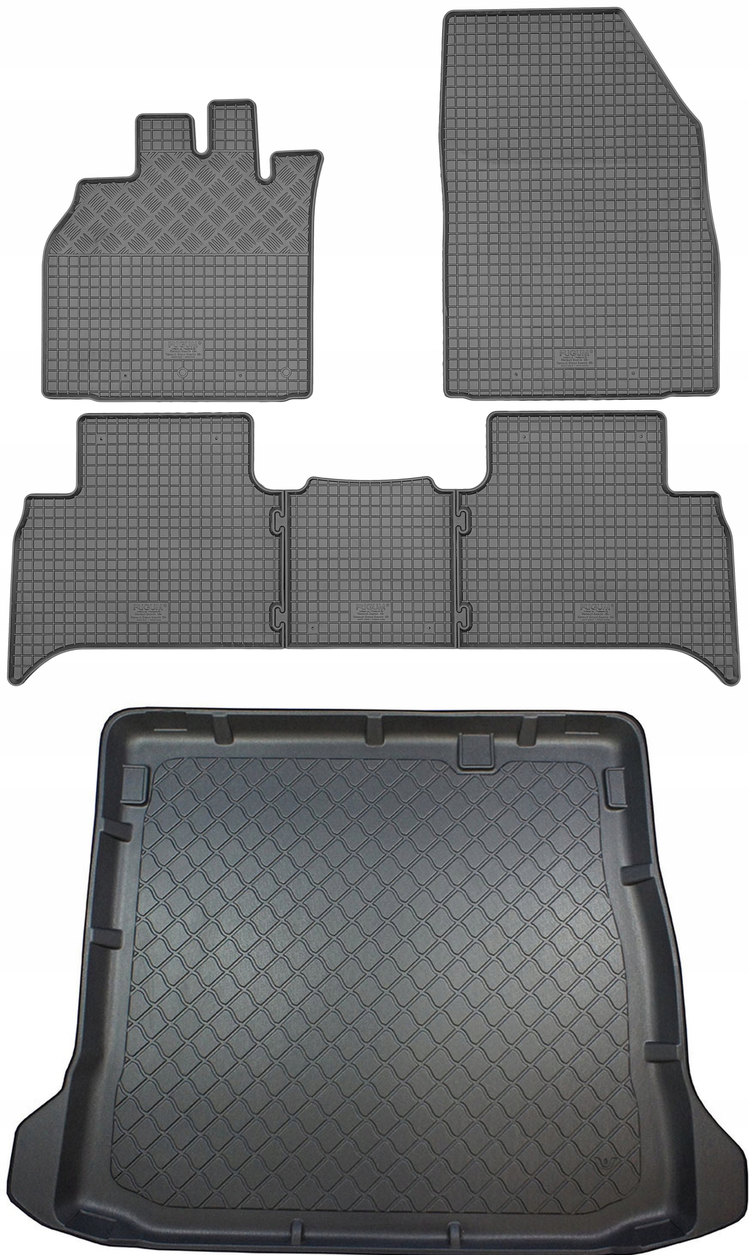 Renault Grand Scenic III 2009-2016 Sada Gumové rohože rohož