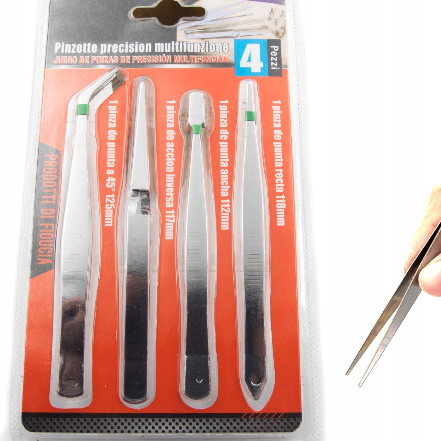 Sada Přesných Pinzet, Kovové 4KS