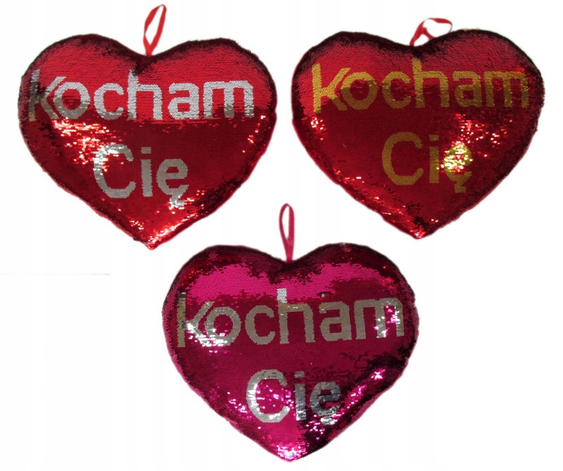 serce cekiny 30cm KOCHAM CIĘ S1531 — 2