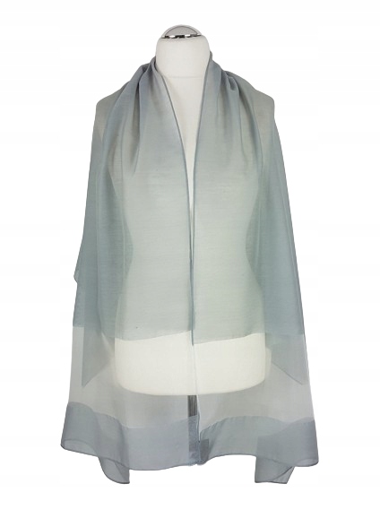 129 Elegancki SZAL na sukienkę SZARY