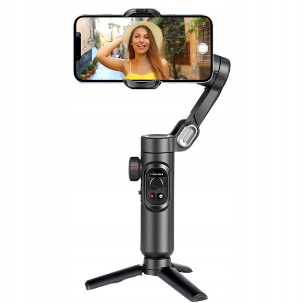 Gimbal Stabilizátor pro chytré telefony iPhone Android s vestavěnou Led lampičkou