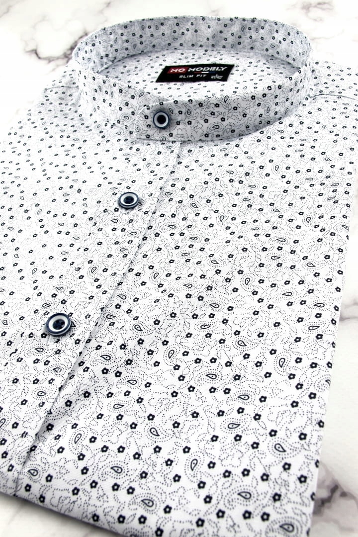 Koszula Męska Codzienna ze stójką biała N794 Rozmiar kołnierzyka 45