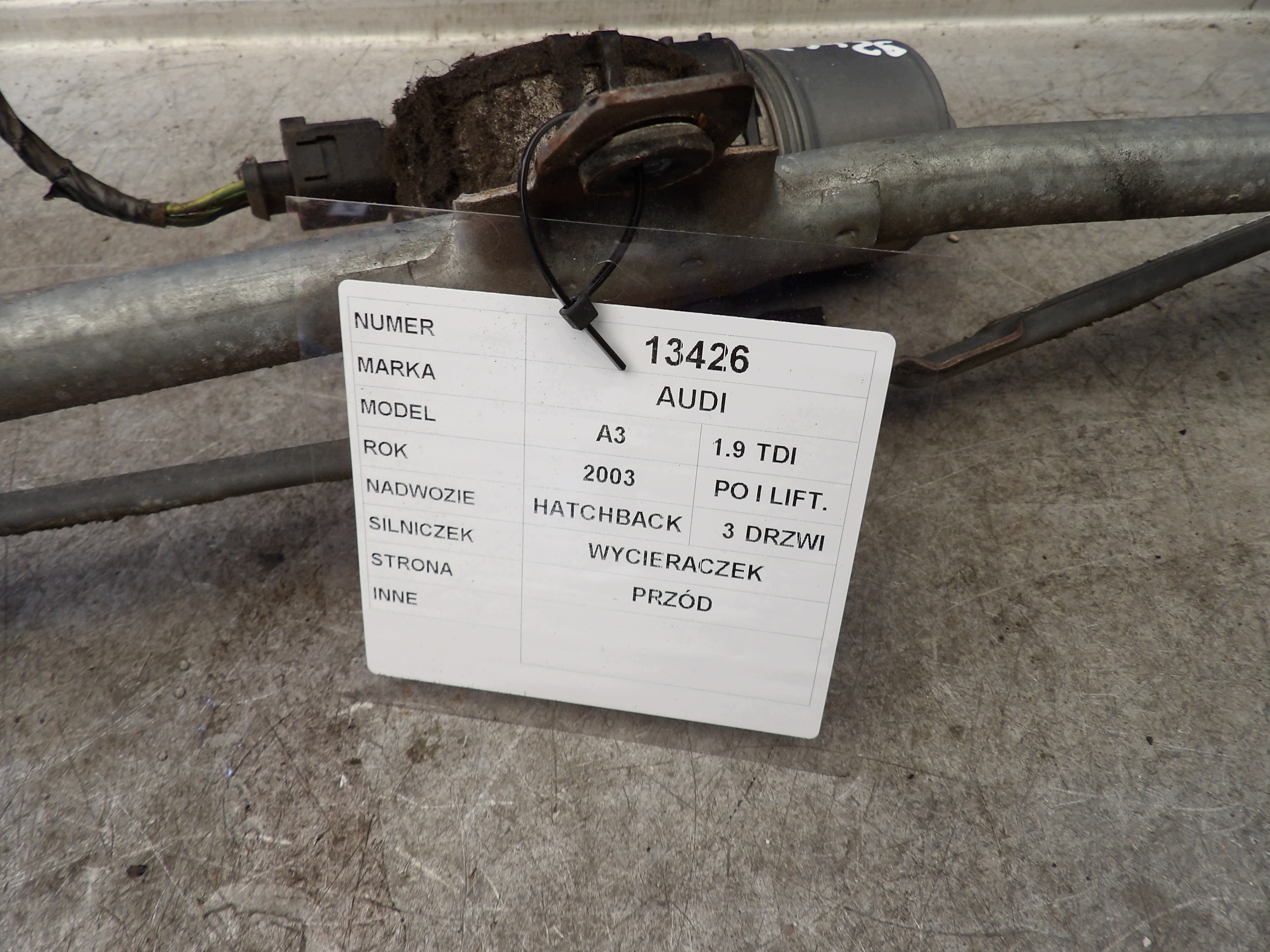 Audi A3 wiper mechanism front