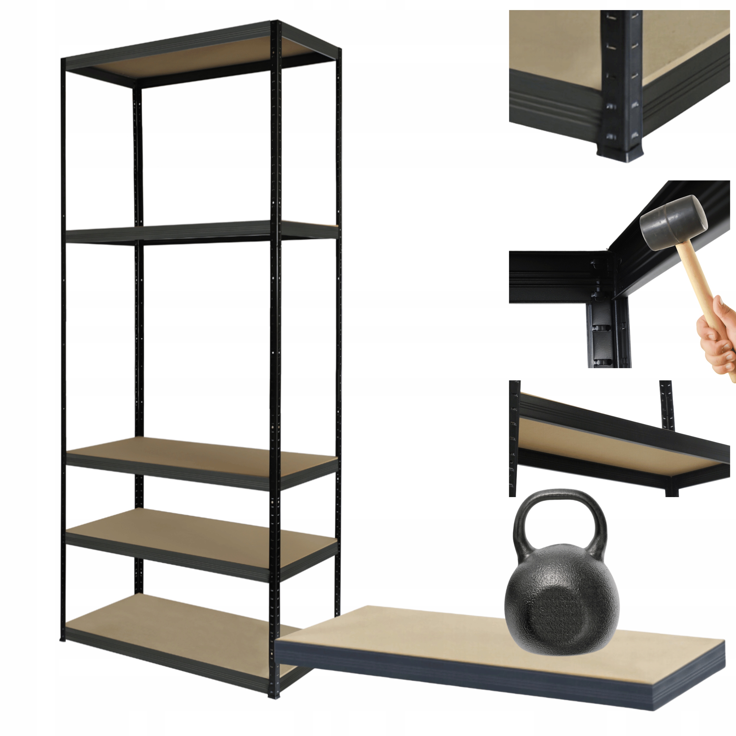 Dielenský regál kovový stojan Helios 196x40x40 cm 5Px175 kg Výrobca