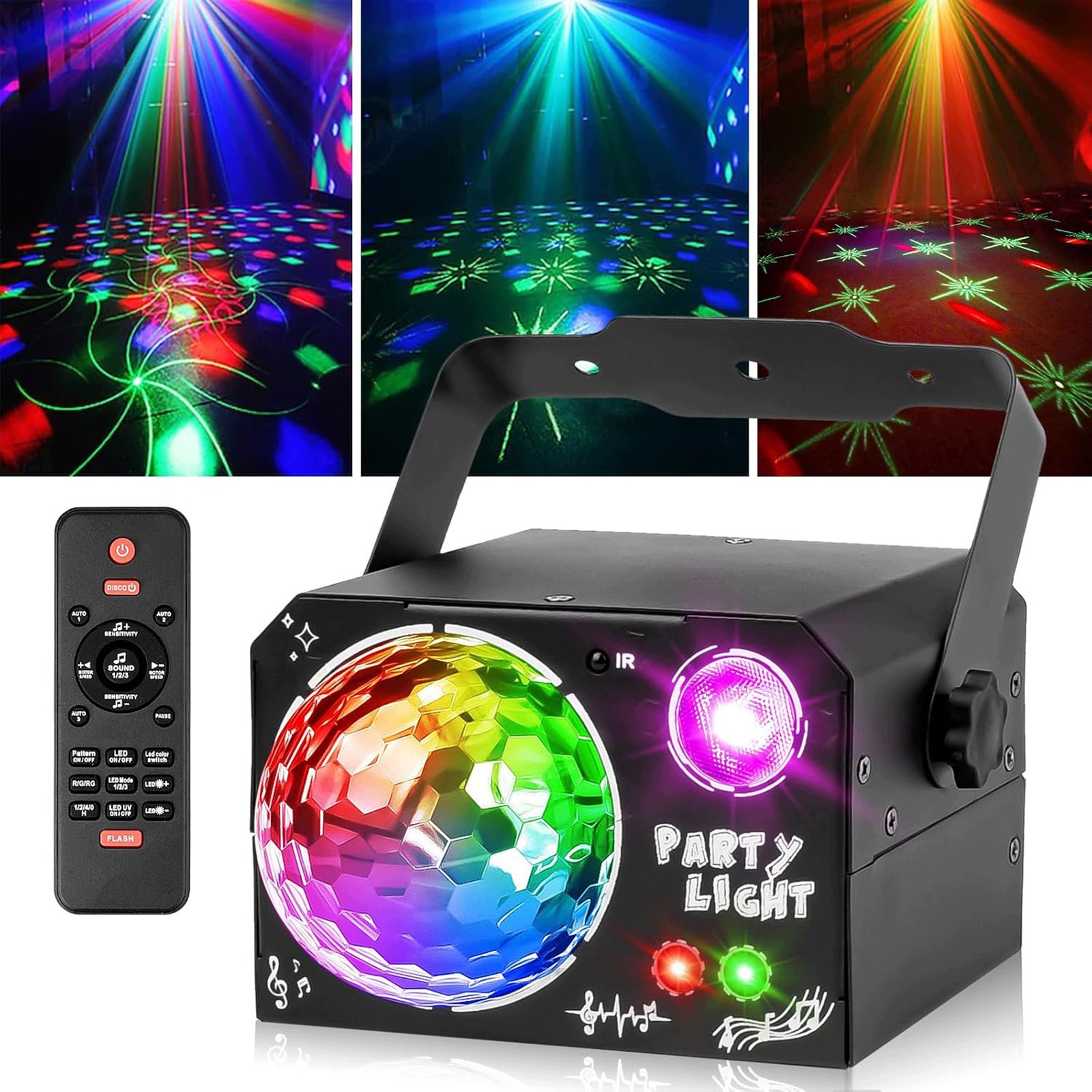 Led Světelný Efekt Disco Osvětlení Na Párty Laserová Koule Rgb Dálkové Ovládání