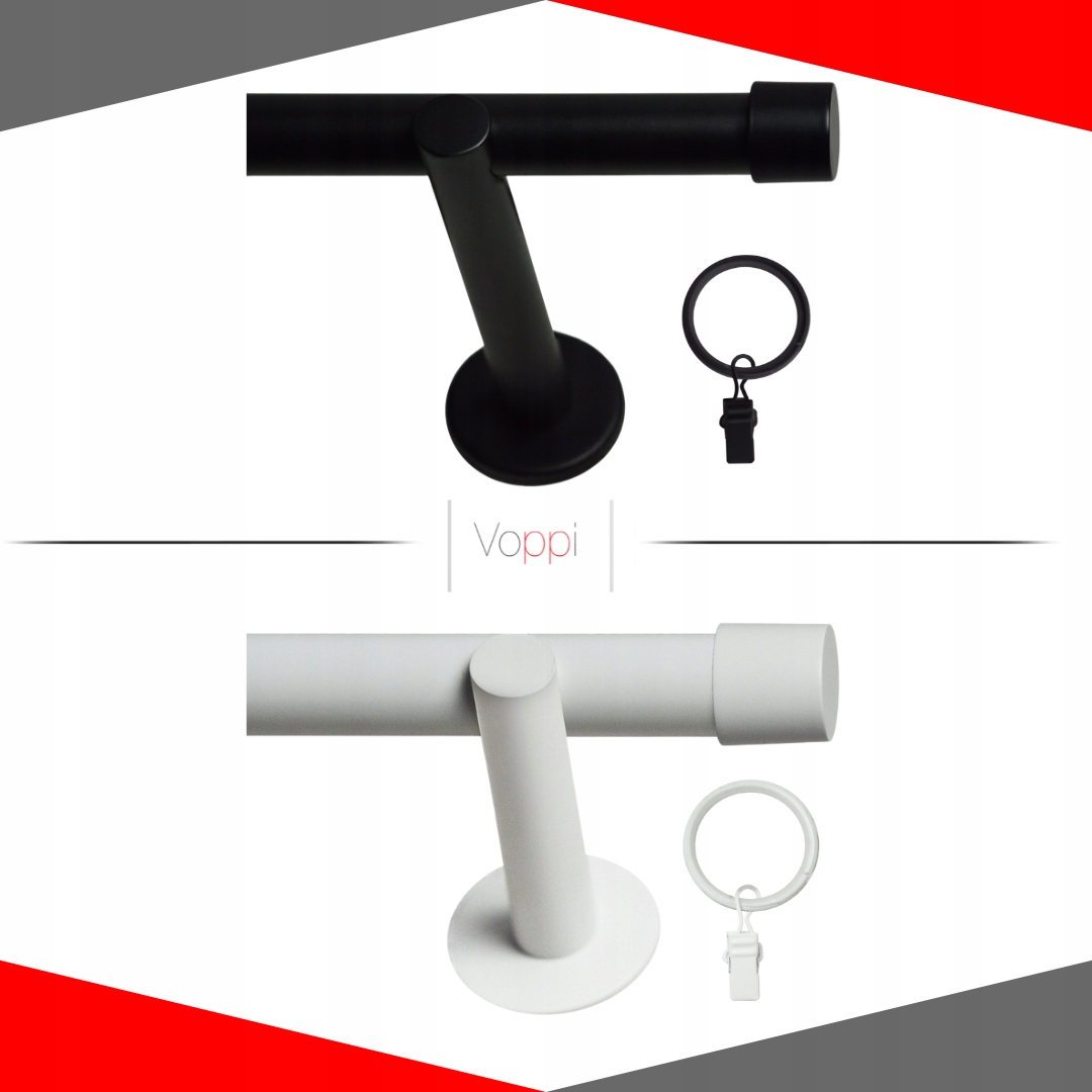 KARNISZ POJEDYNCZY 220 CM GRUBA RURKA 25MM CICHE KÓŁKA Z ŻABKAMI 2 KOLORY Marka Voppi