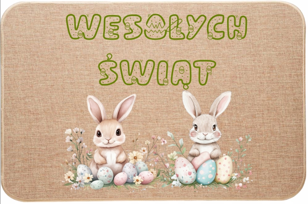 Vstupní Stěrač Z Lnu Velikonoční králíčci Veselé Vánoce Velikonoce