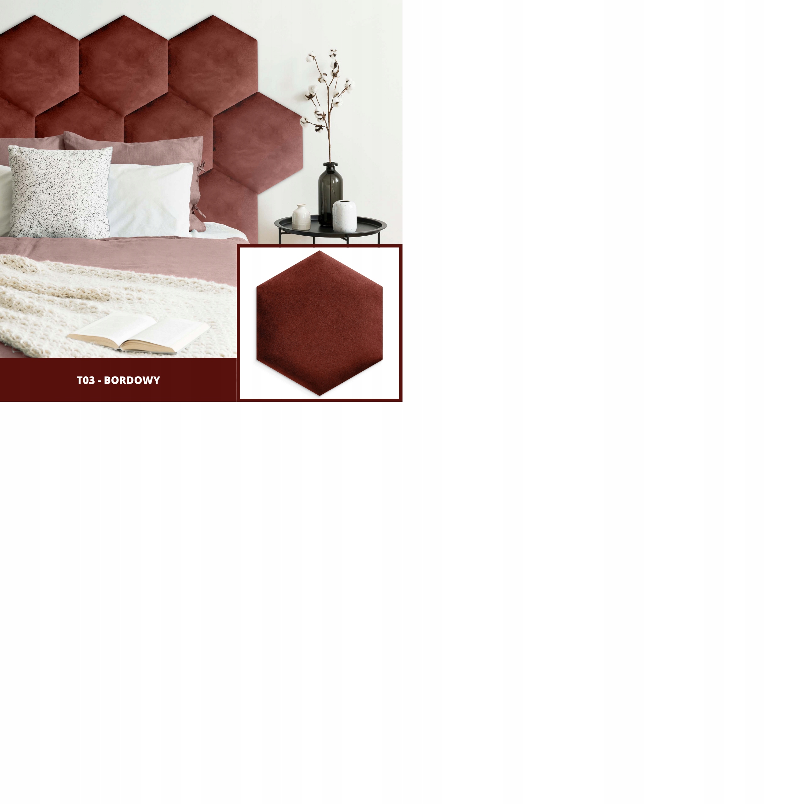 PANELE TAPICEROWANE PLASTER MIODU BRUDNY RÓŻ 40x35 Waga produktu z opakowaniem jednostkowym 0.9 kg