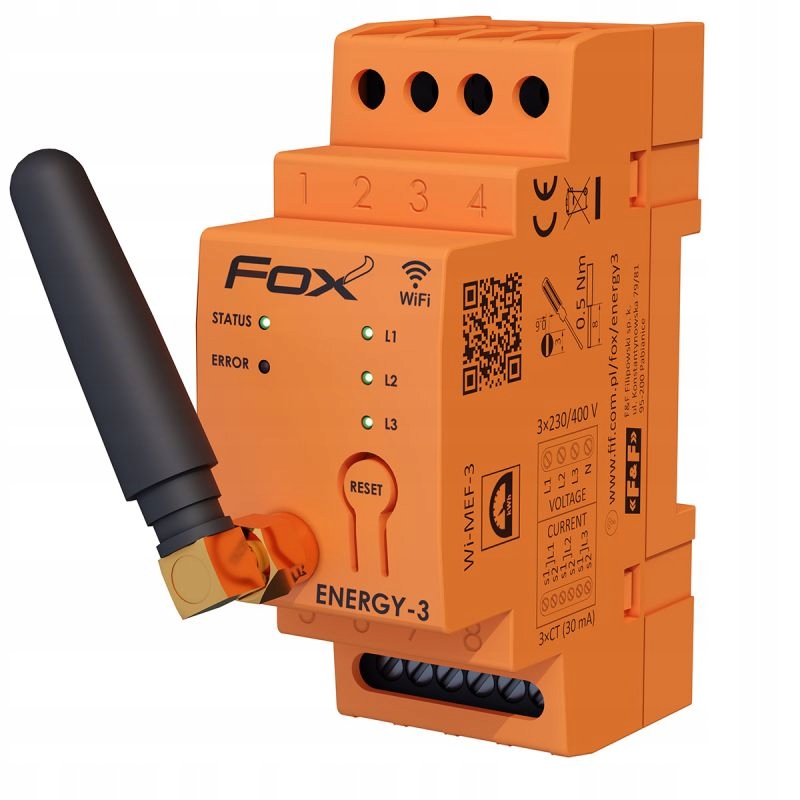 F&f 3fázový monitor spotřeby energie Wi-MEF-3-100