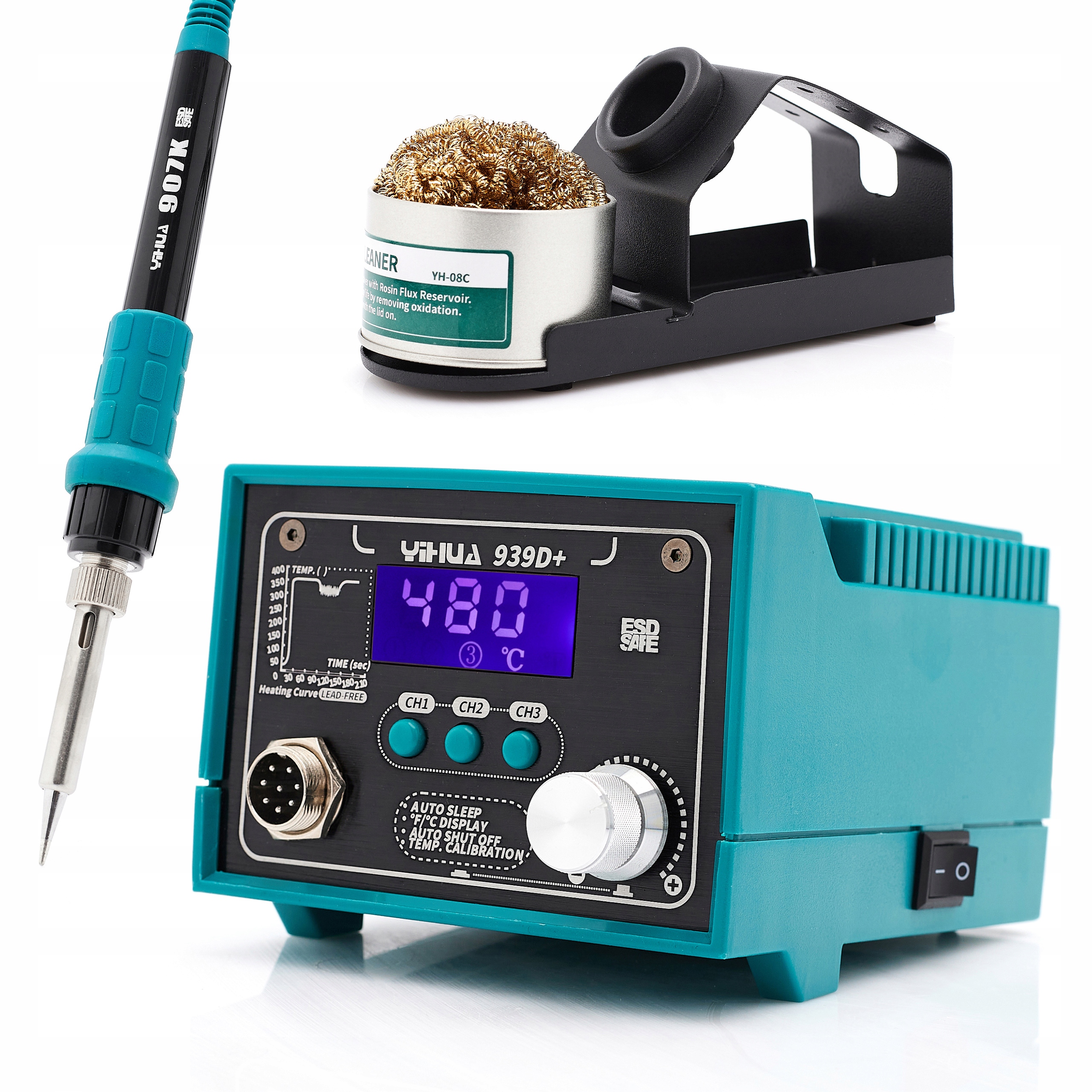 Stacja Lutownicza Yihua 939D+ 120W z kolba szybkie grzanie LCD tryb sleep
