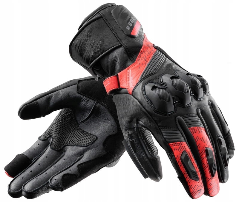 Rebelhorn Viper Red Pánske Kožené Moto Rukavice Čierne Červené