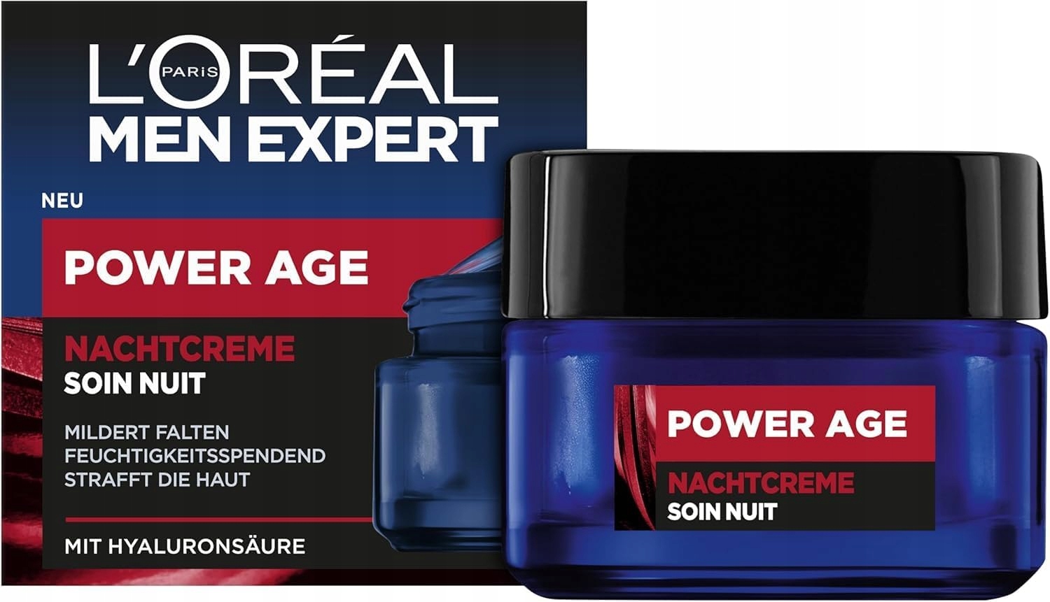 L'Oréal Men Expert Noční Krém Proti Stárnutí s Kyselinou Hyaluronovou 50 ml