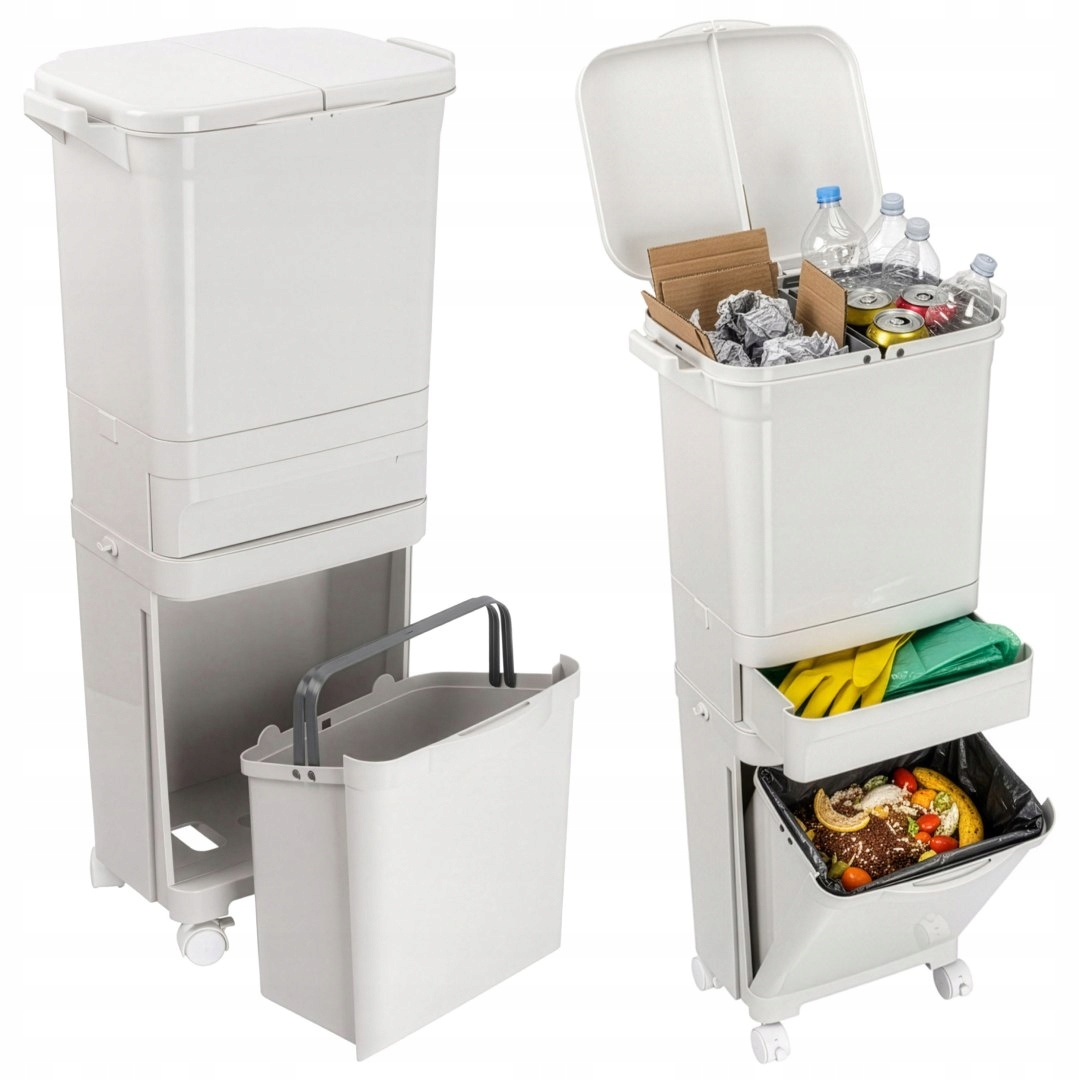 Odpadkový koš pro tříděný sběr 42L Nardan šedý