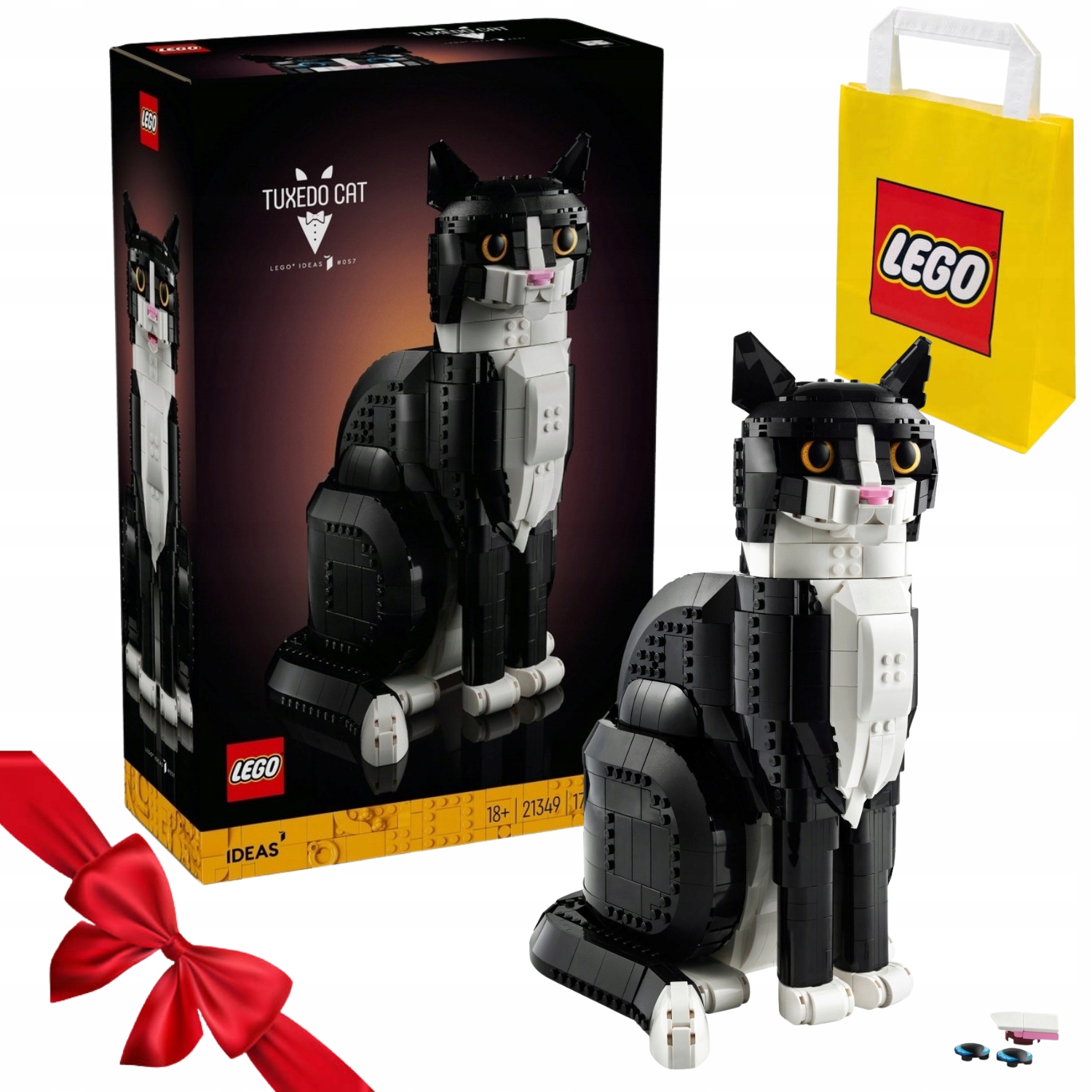 Zestaw Klocków Lego Ideas Biało-czarny Kot 21349 Na Święta Top
