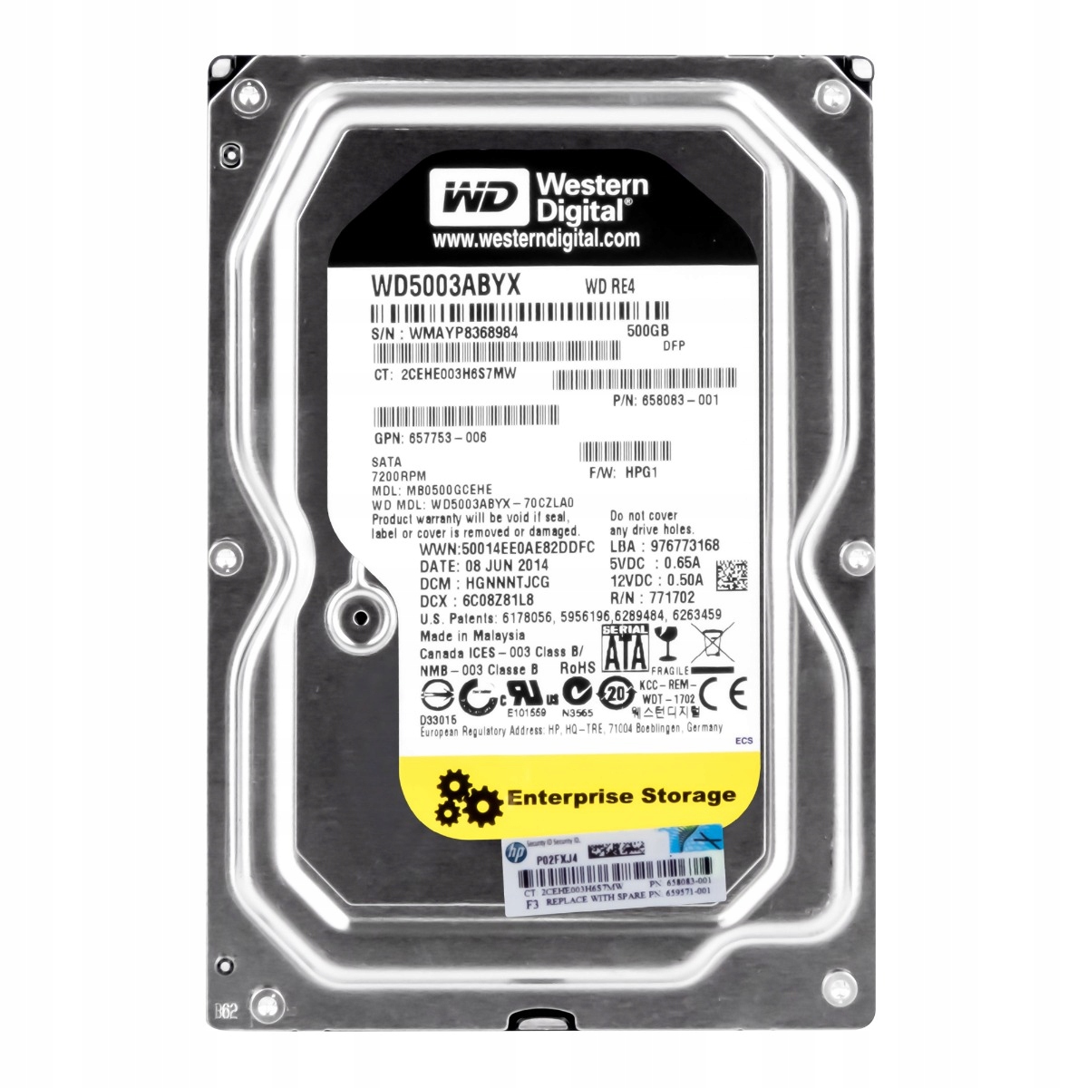 Hp 658083-001 500GB 7,2k 64MB Sata III 3,5'' 659571-001 MB0500GCEHE