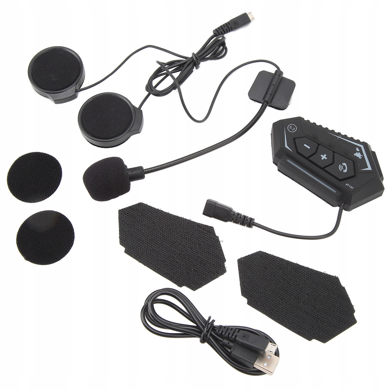 Zestaw Słuchawki BT-12C 5.3 Bluetooth Na Kask Motocykl Rower