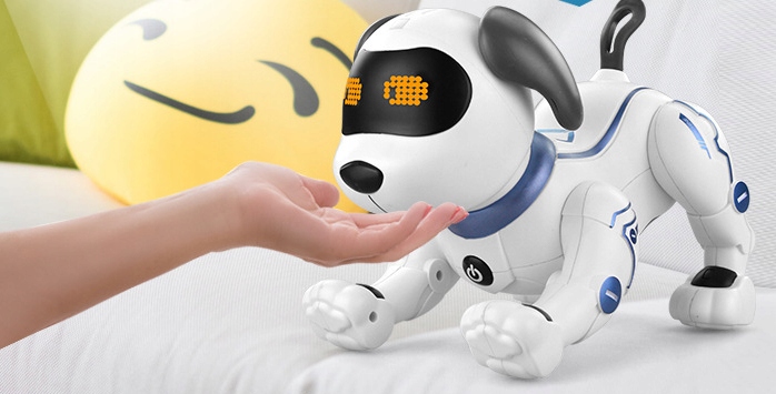 INTERAKTYWNY ROBO PIES ZDALNIE STEROWANY GŁOSEM PIESEK ROBI SZTUCZKI TAŃCZY Wiek dziecka 3 m +