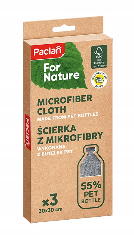 

Ścierki z mikrofibry 3 sztuki Paclan For Nature