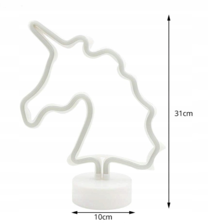 UNICORN LAMPKA LED NEON-OWA 3D JEDNOROŻEC BATERIE Zasilanie bateryjne sieciowe