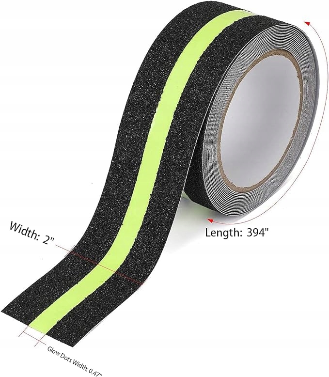 TAŚMA ANTYPOŚLIZGOWA SCHODOWA, NA SCHODY, SAMOPRZYLEPNA, Świecąca Długość 5 m