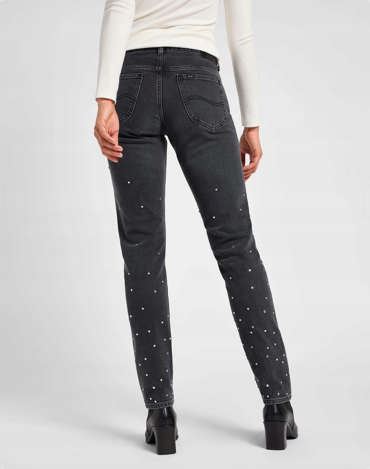 Dámské jednoduché džínové kalhoty Lee Rider Jeans Fresh Black 112355280 29/31