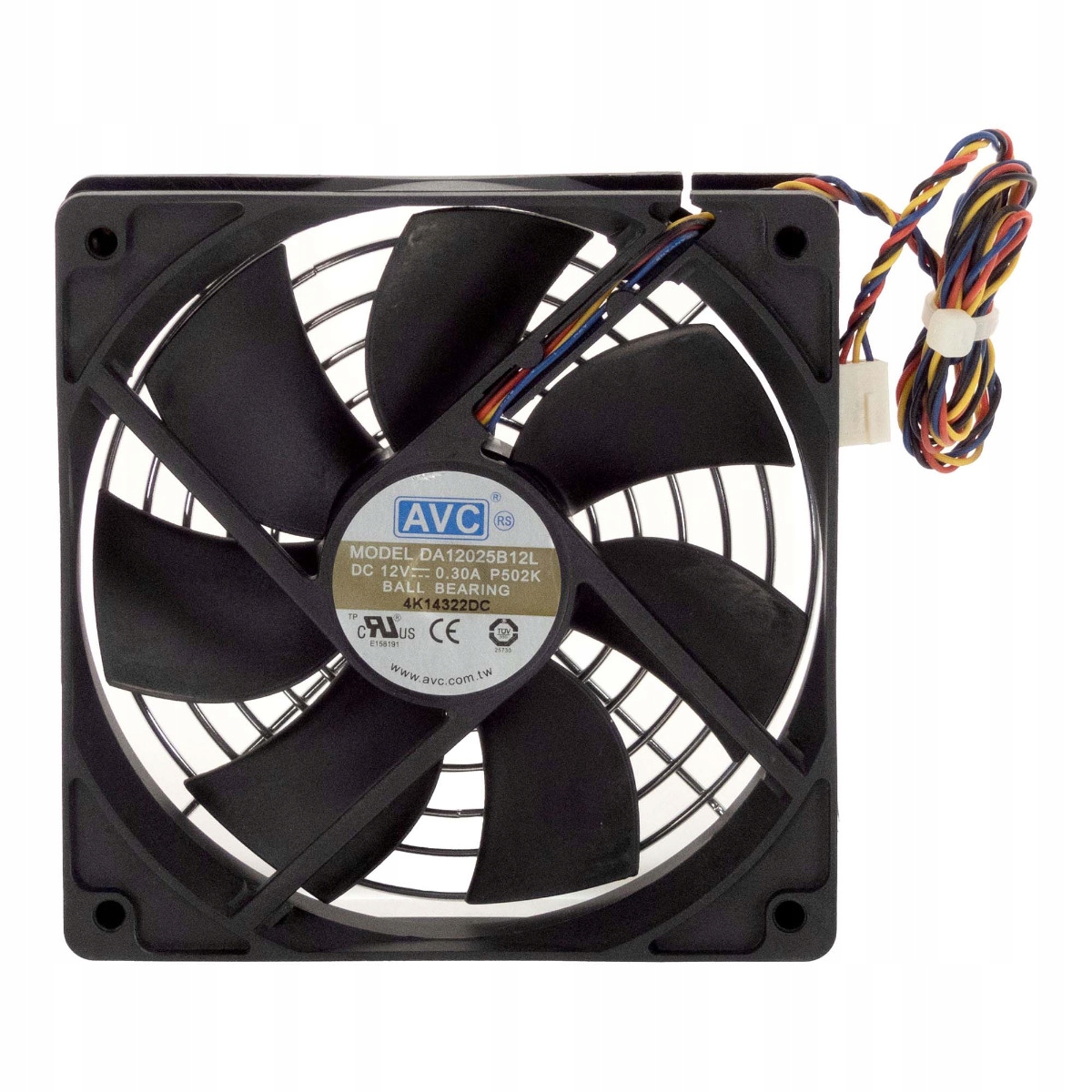 Avc DA12025B12L P502K 12V 0.30A 4-PIN 120x120x25 mm