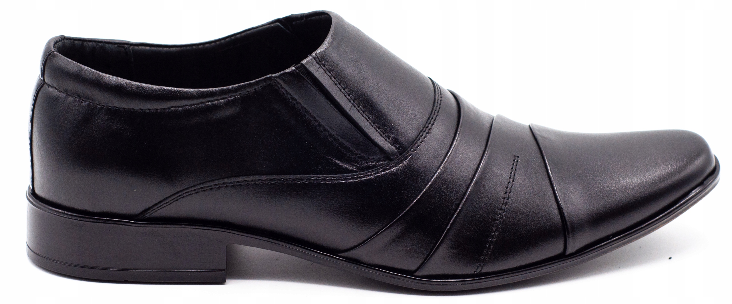 

Buty Męskie Wizytowe Wsuwane Skóra 206 Czarne 42