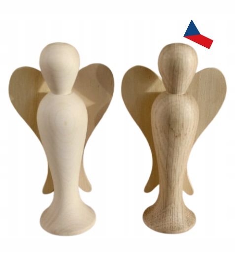 Jh WoodArt Dřevěný dekorativní anděl sada 2 ks