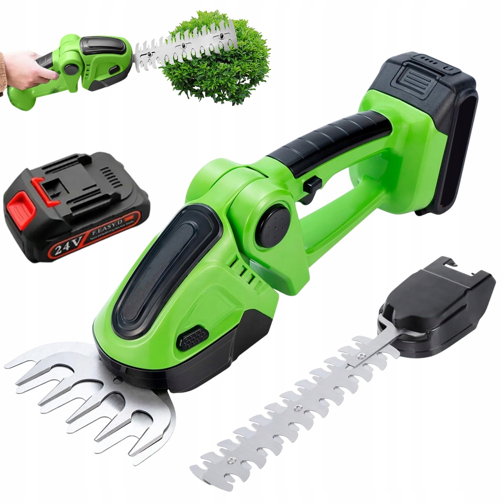 Akumulátorové Nůžky Na Živý Plot A Trávy Zahradní nůžky 2V1 24V Ruční Lehké