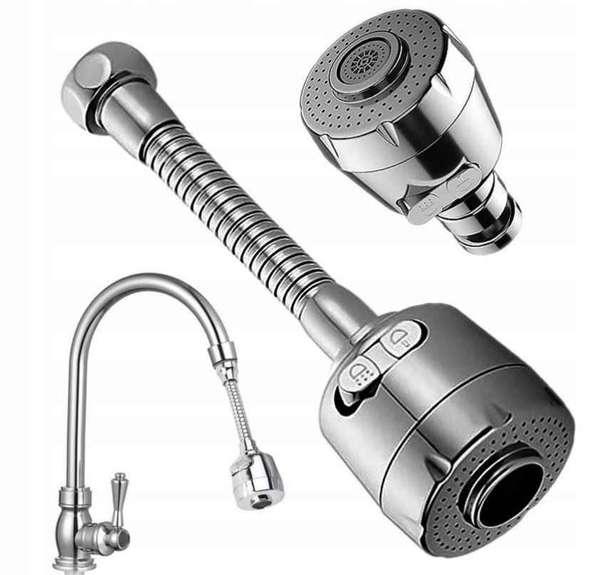 PRZEDŁUŻKA DO KRANU BATERII PERLATOR WYLEWKA CHROM REGULACJA PRZEPŁYWU WODY