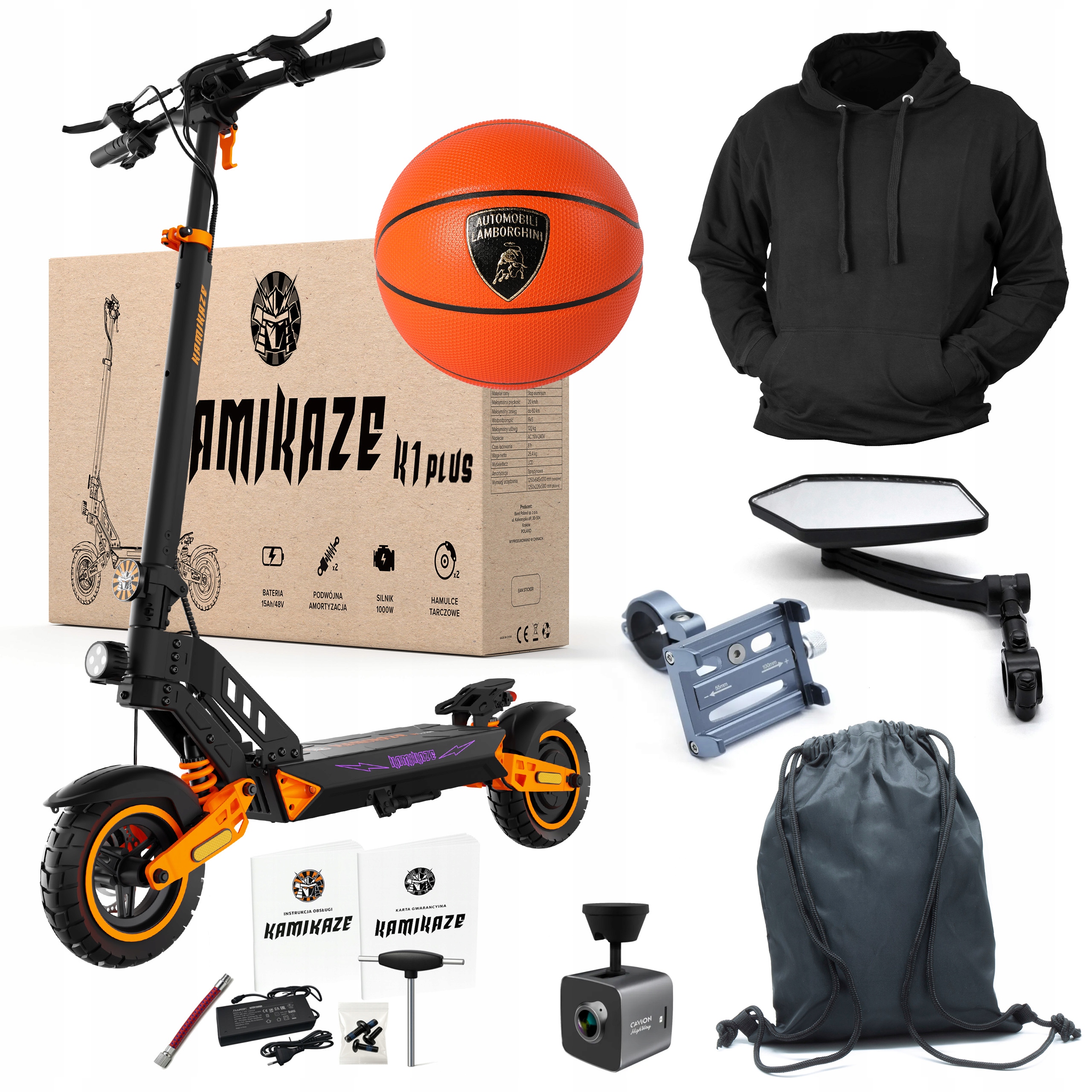 Kamikaze K1 Plus elektrické vozidlo 1000W 80km 48V 20Ah 6 dárků