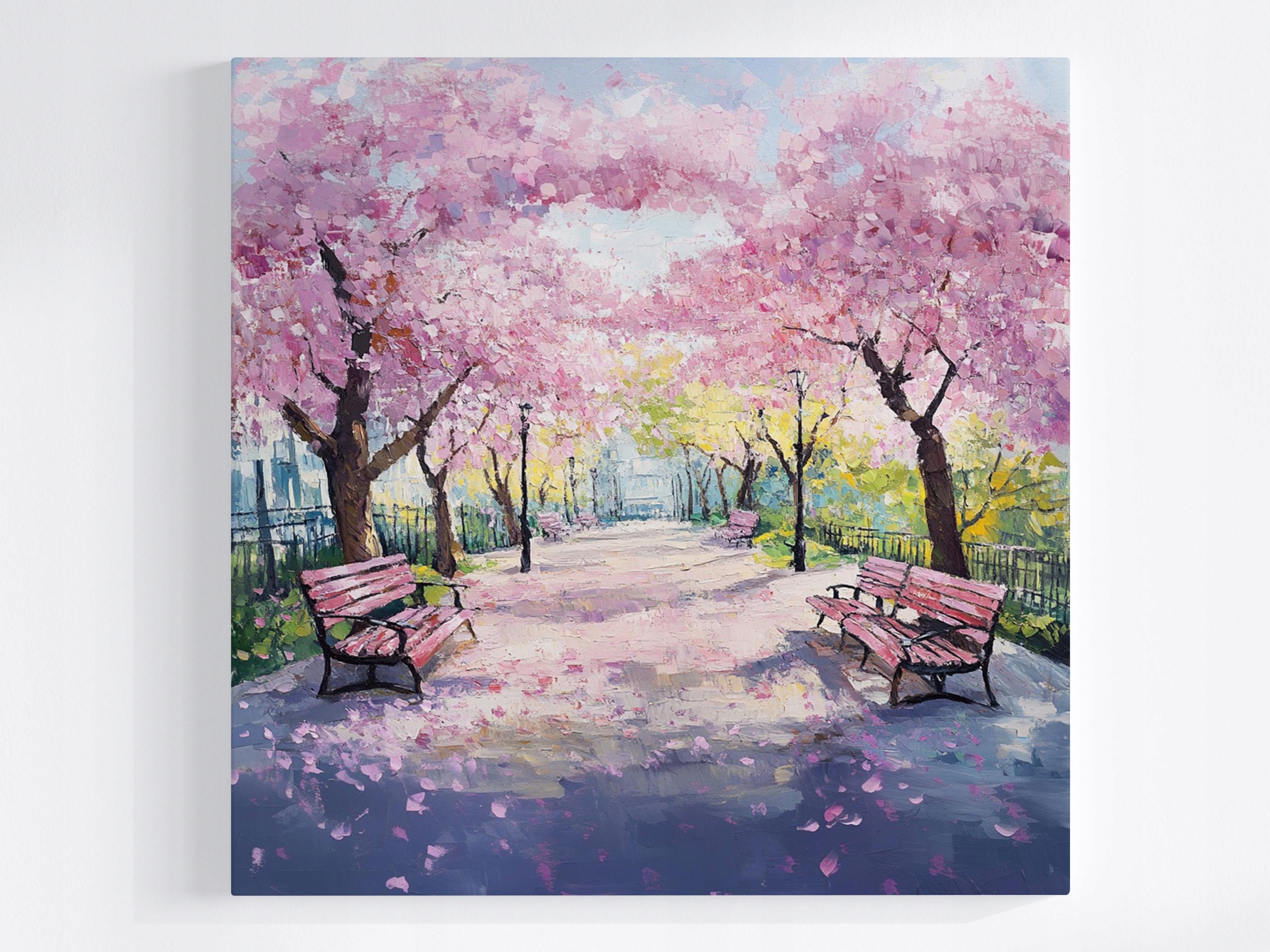 Obraz Na Plátně Canvas Město Park Stromy Květiny Lavičky Alejka Pohled 60x60