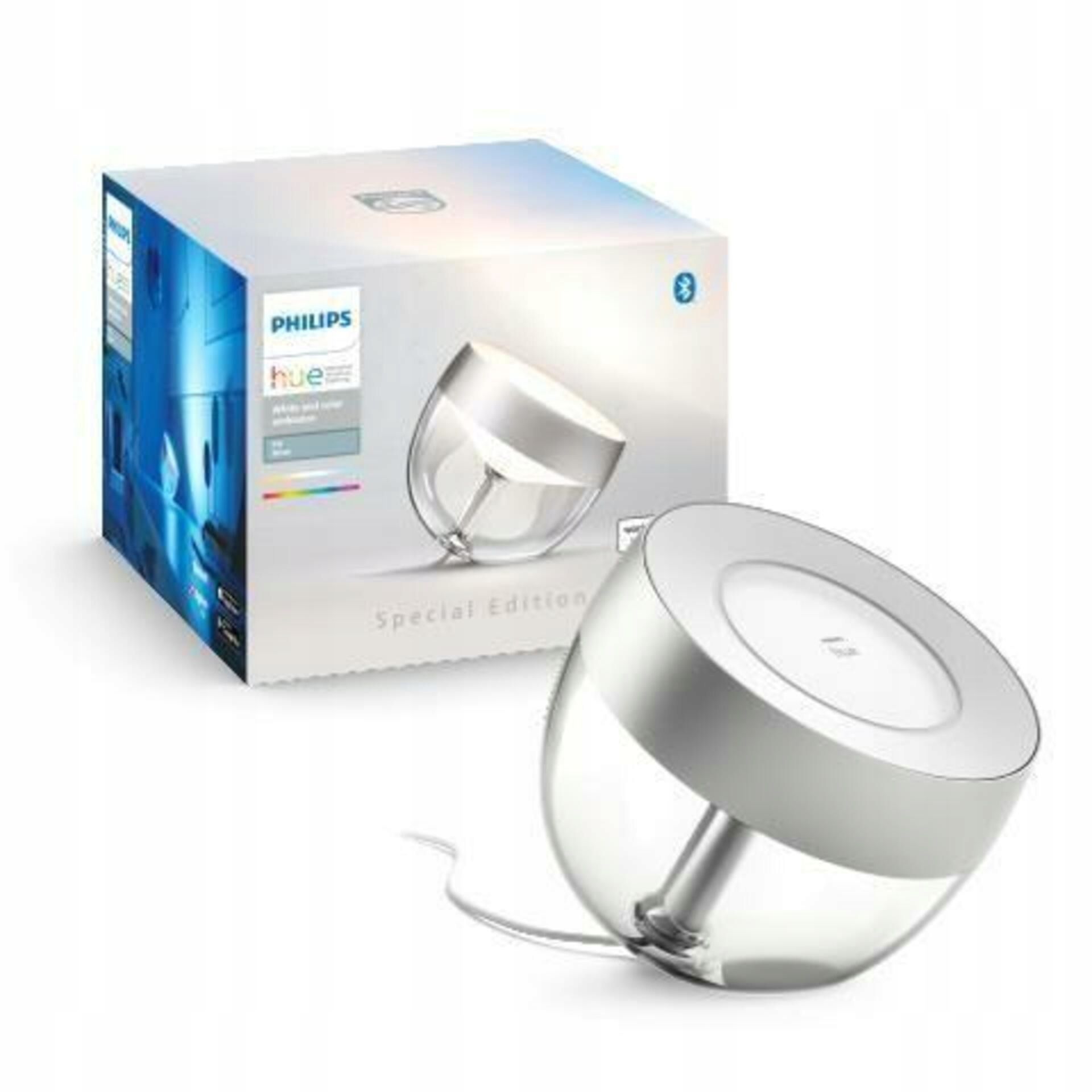 Philips Hue Iris Led stolná lampa 8,1 W, Rgb, 570 lm, strieborná, IP20