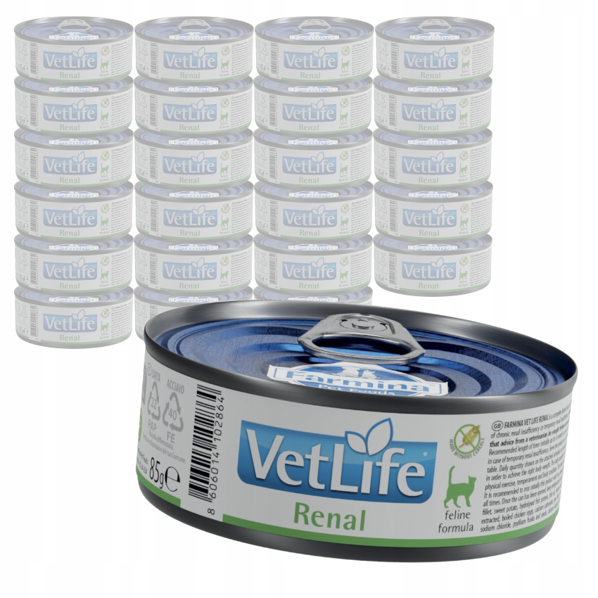 Levně Farmina Vet Life Renal Feline 24x85g Vlhké Krmivo pro kočky Selhání ledvin