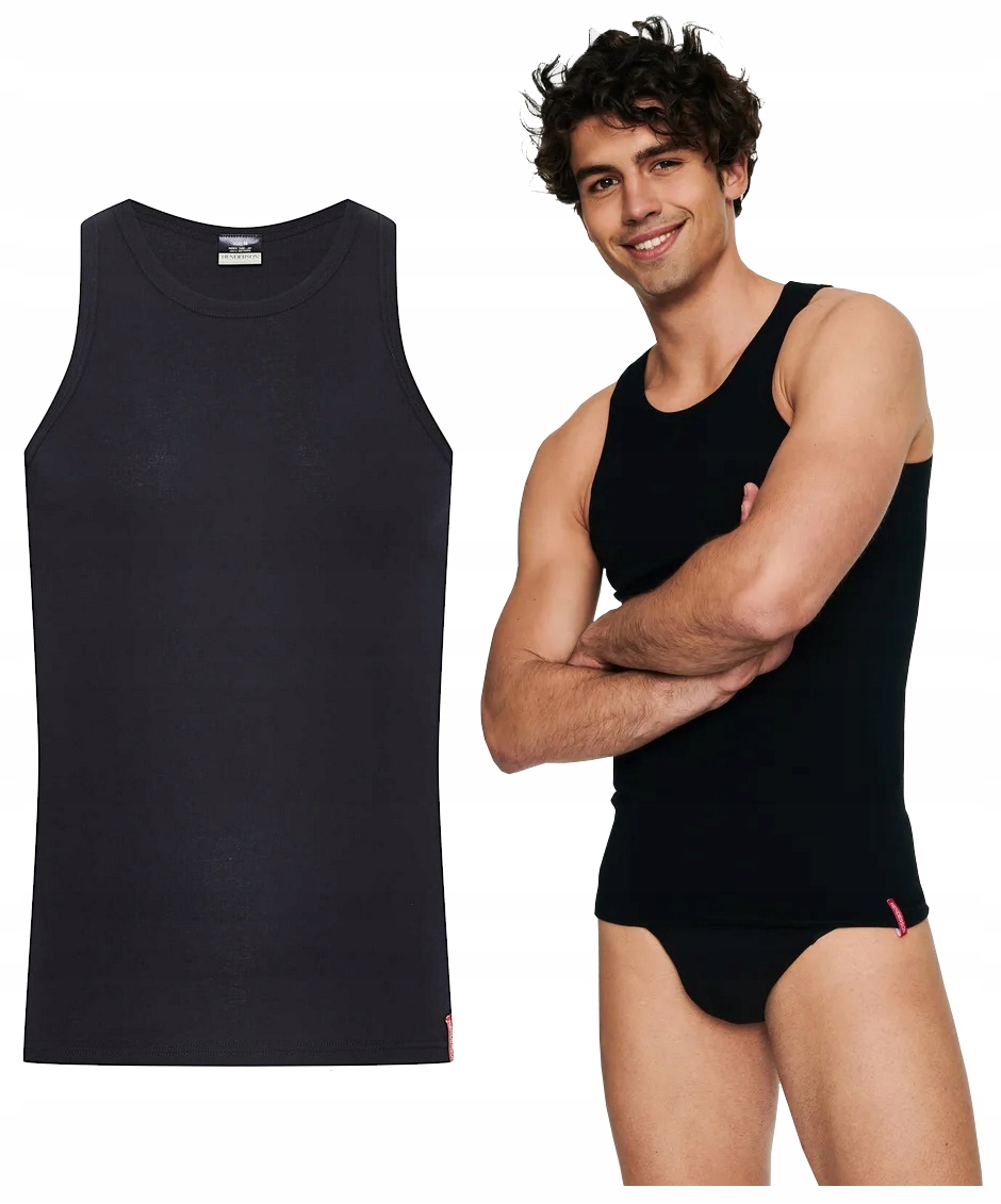 HENDERSON PODKOSZULEK MĘSKI GRUBE RAMIĄCZKA BASIC CZARNY 4XL