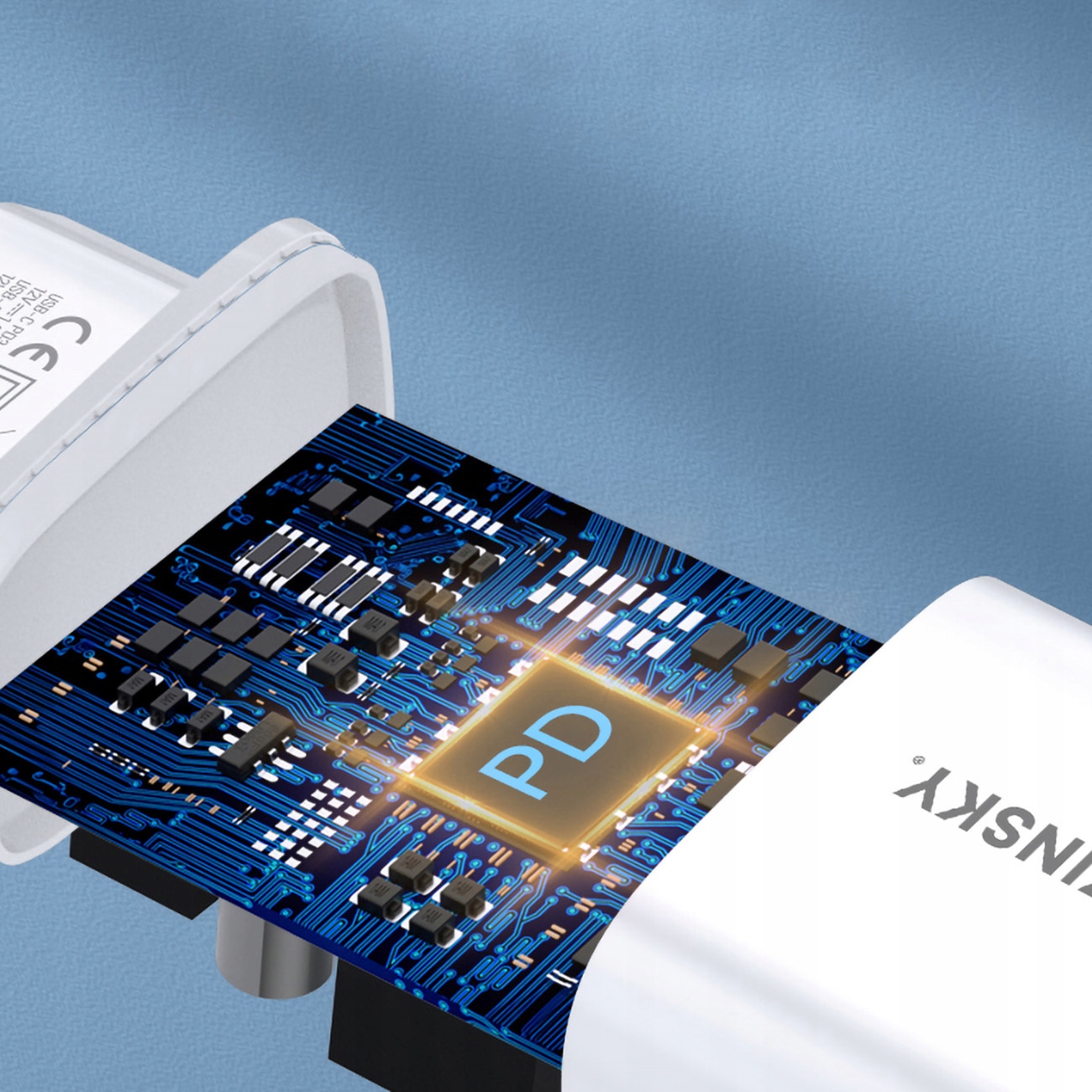 WOZINSKY ŁADOWARKA SIECIOWA DO TELEFONU KOSTKA UNIWERSALNA USB-A USB-C 20W Zgodność ze standardem Quick Charge 3.0