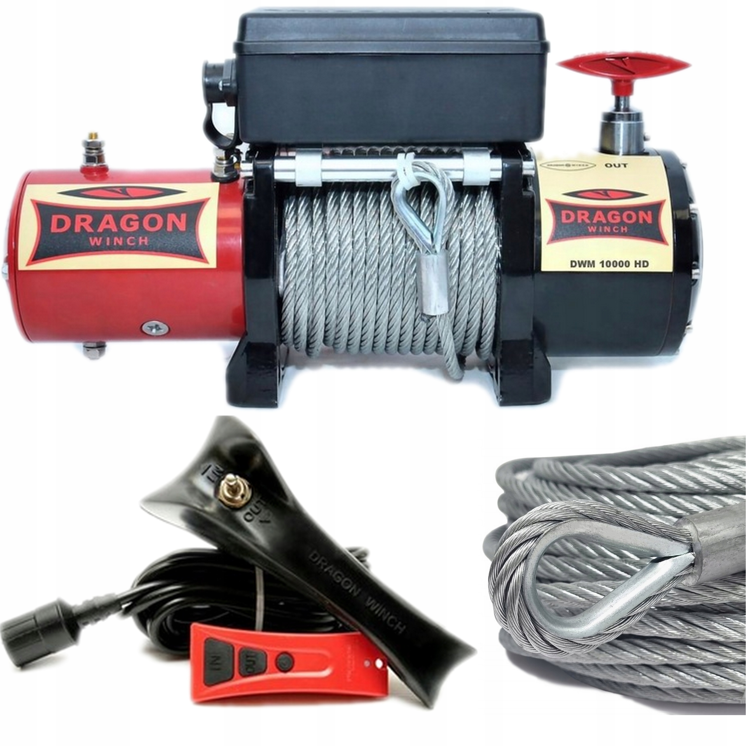 Premium Elektrický navijak 10000Lbs 12V Oceľová šnúra Hak 4536 kg diaľkové ovládanie