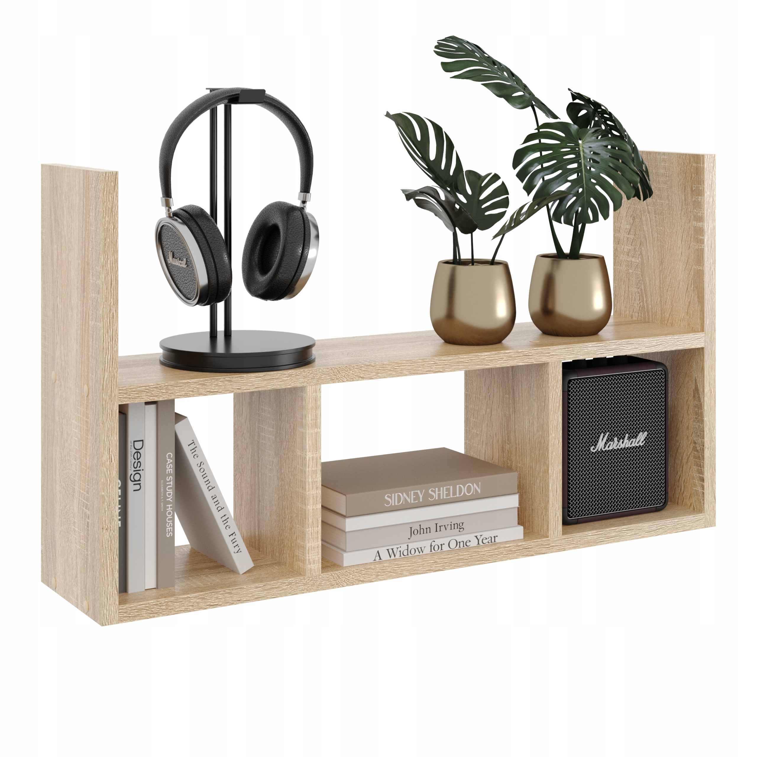 PÓŁKA NA ŚCIANĘ WISZĄCA MEBLE DO SALONU NA KSIĄŻKI NOWOCZESNA NR 1 SONOMA