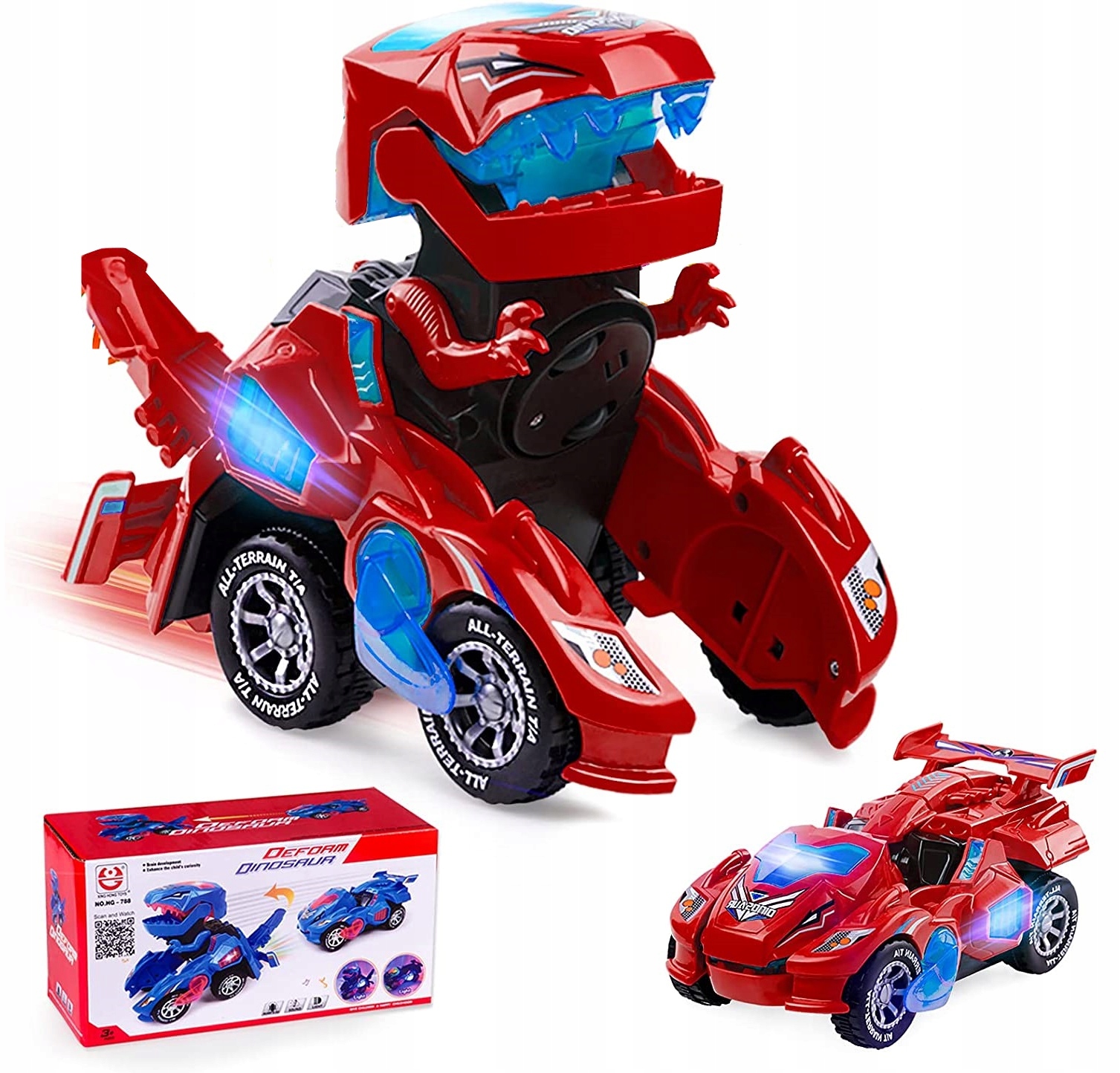 

Auto Robot Dinozaur Zmienia Jeździ Gra Świeci Led