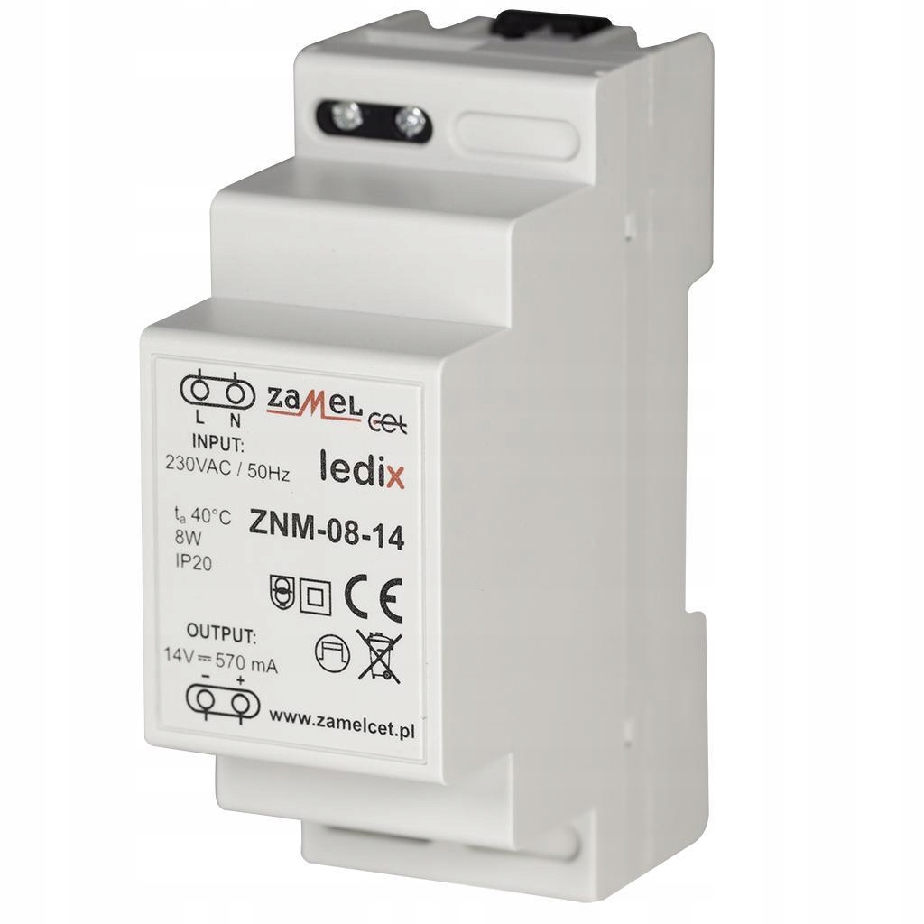 Led zdroj modulární 8W 14V DC ZNM-08-14