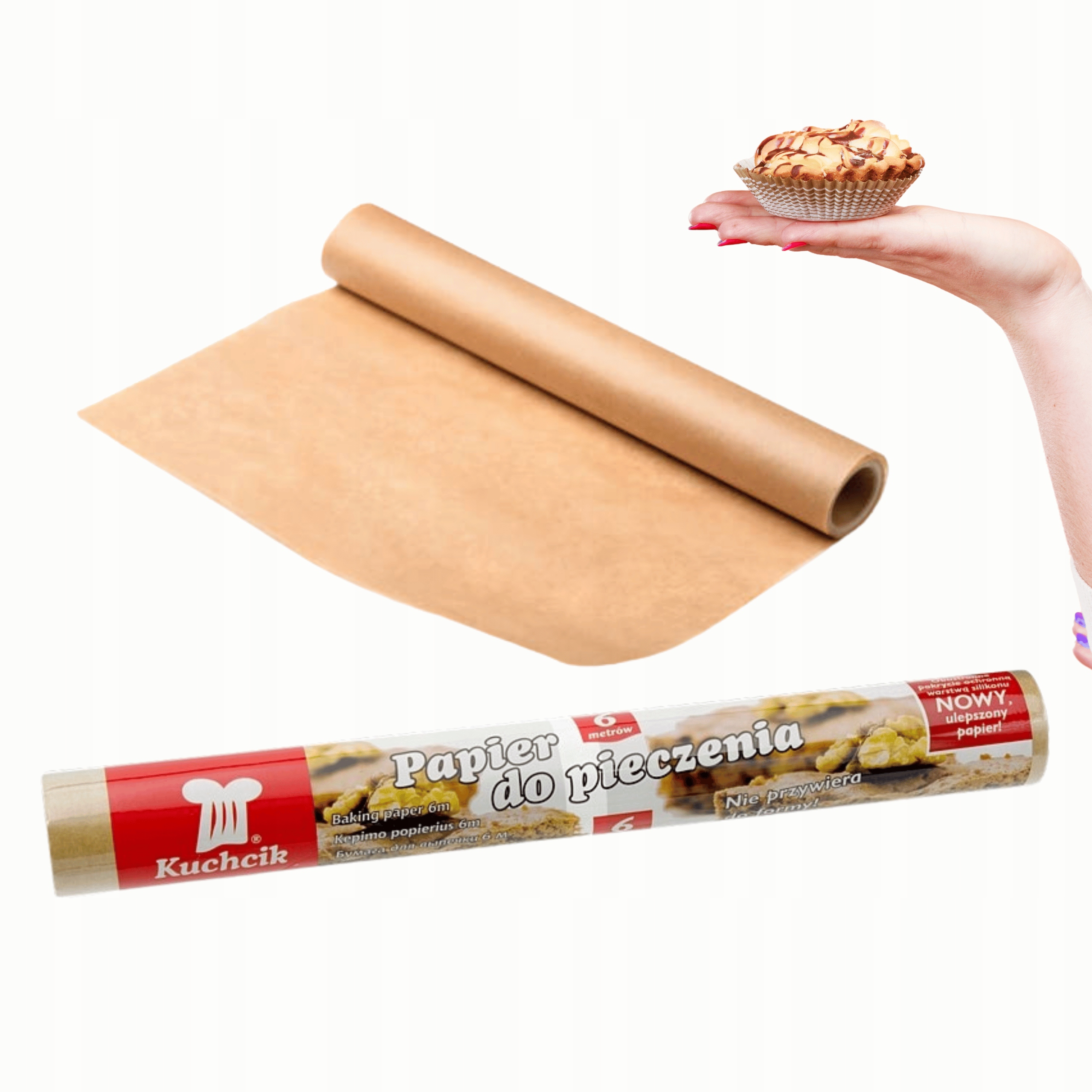 PAPIER DO PIECZENIA SILIKONOWANY 6 M 38 cm DO ZABEZPIECZENIA POLPAK