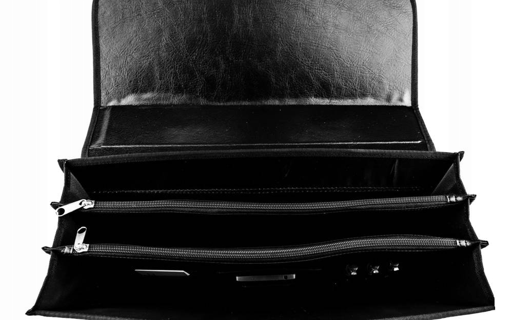 Teczka męska na laptopa czarna kodura - Tizano T06 Kolor czarny