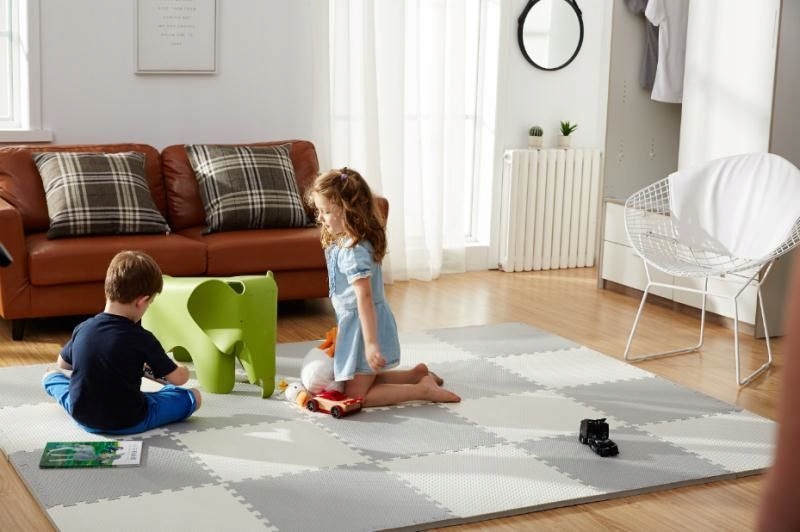 DUŻE PUZZLE PIANKOWE WODOODPORNE MATA HUMBI PODŁOGA KOLOROWA 120x120 4 SZT Stan opakowania oryginalne