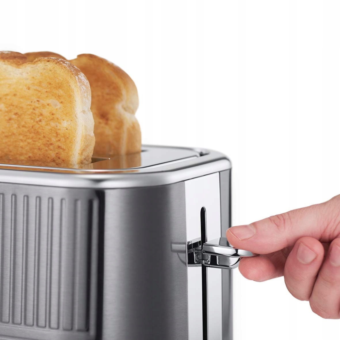 RUSSELL HOBBS Toster 2 Kromki Stalowy Szerokie Szczeliny 6 Stopni 1640W — miniatura 5
