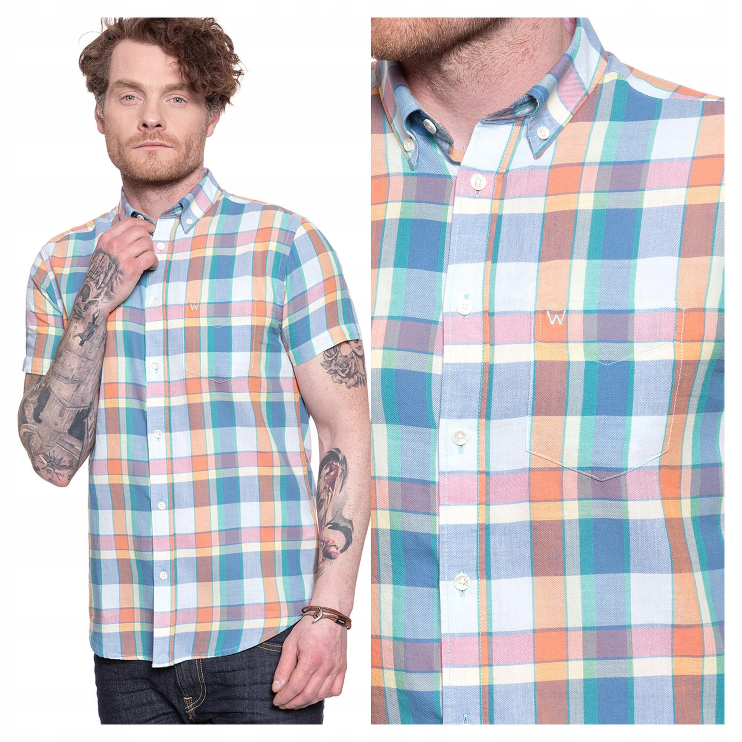 Pánská košile Wrangler Ss 1 Pkt Button Down S